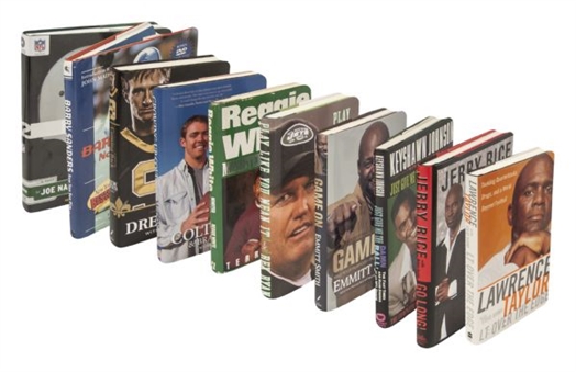 NFL Player Signed Autobiography Collection of (10) with Reggie White and Joe Namath 